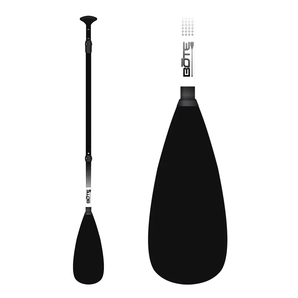 3-Piece Kids Adjustable Fiberglass Paddle Black