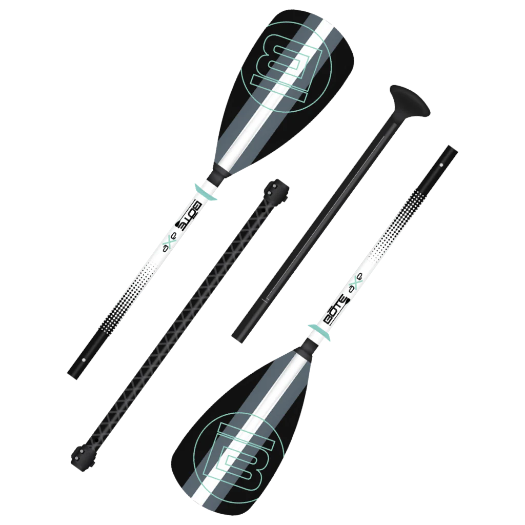4-Piece Hybrid Adjustable Fiberglass Paddle Black