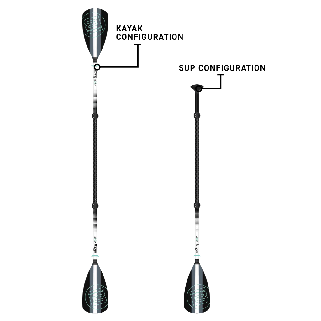 4-Piece Hybrid Adjustable Fiberglass Paddle Black - Image 2